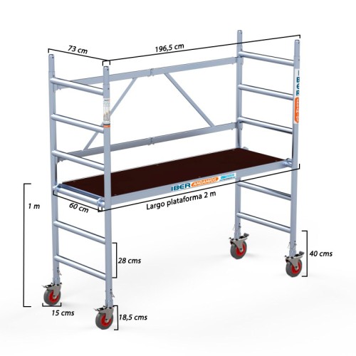 Andamio plegable XTREM 3 metros plataforma con trampillla