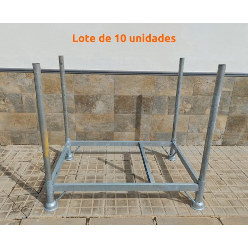 Oferta lote de 10 paletes removíveis e empilháveis ​​em aço galvanizado 90x130