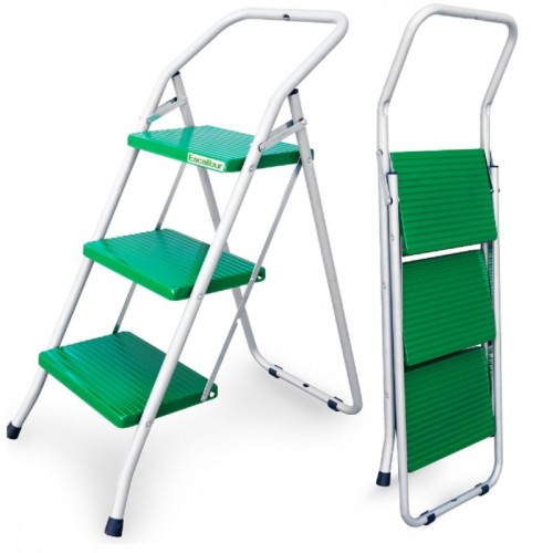 Taburete de acero galvanizado domestico 3 peldaños