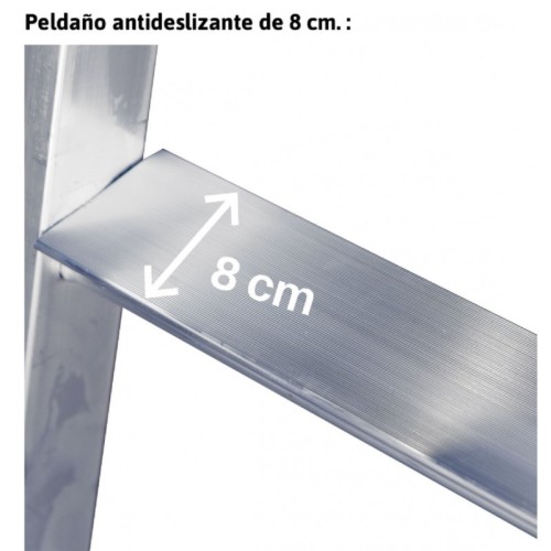 Escalera de almacén aluminio profesional 5 a 8 peldaños