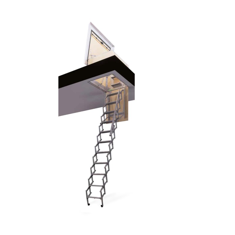 Escalera escamoteable en acero galvanizado para terrazas RE-TER