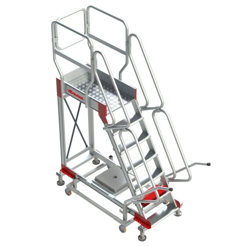 Escalera aluminio con plataforma y 4 ruedas Faraone SY60