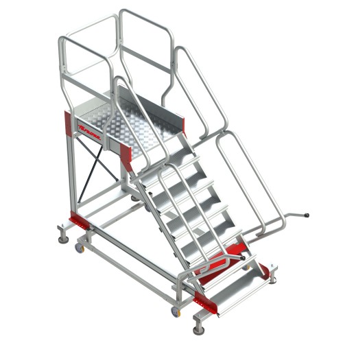 Escalera aluminio con plataforma y base con ruedas Faraone uso intensivo SY45-04