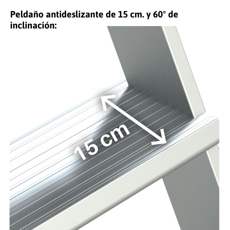 Escalera tipo puente con plataforma y 4 ruedas - Faraone SP60