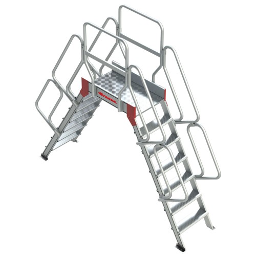 Escalera tipo puente con plataforma y 4 ruedas - Faraone uso intensivo SP60