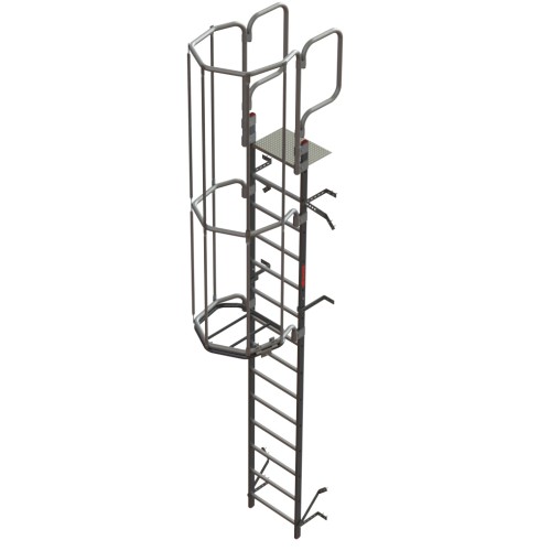 Escalera vertical de seguridad con jaula de protección SVS2 Faraone