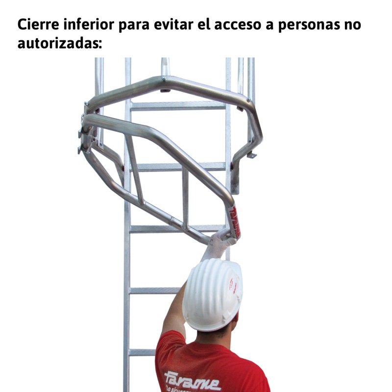 Escalera vertical de seguridad con jaula de protección SVS2 Faraone