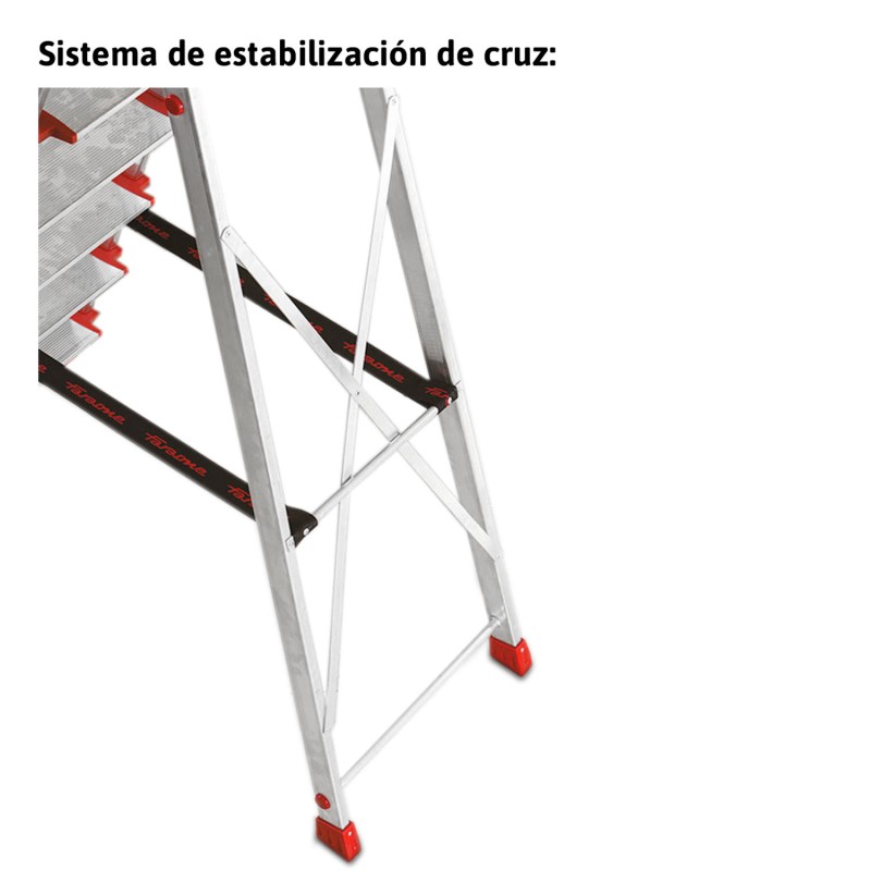 Escalera aluminio de almacén uso intensivo 5 peldaños ELEGANCE