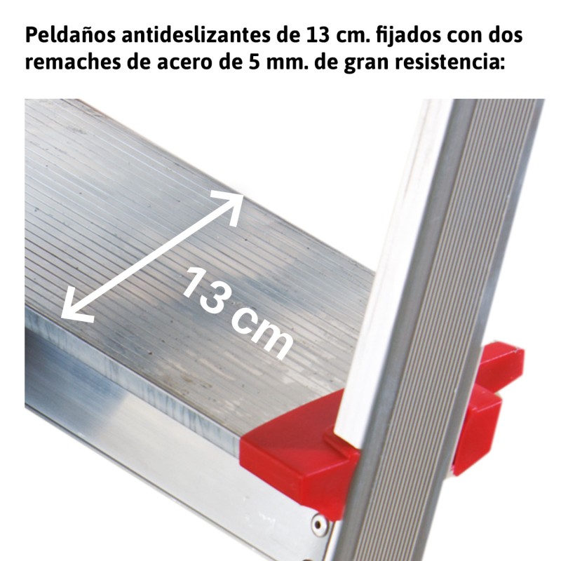 Escalera aluminio de almacén uso intensivo 6 peldaños ELEGANCE