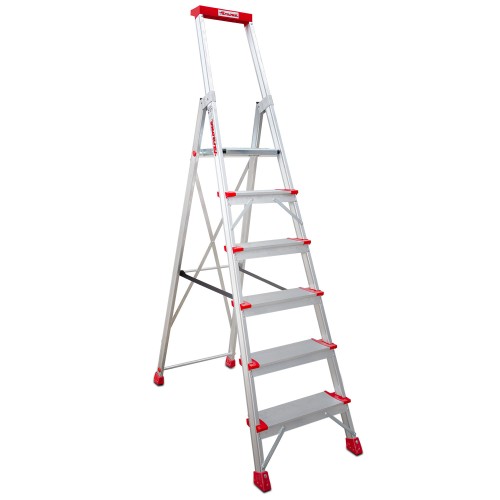 Escalera aluminio de almacén uso intensivo 6 peldaños ELEGANCE Faraone