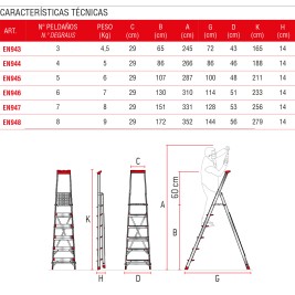 Escada de armazém em alumínio para uso intensivo 8 degraus ELEGANCE Faraone 2