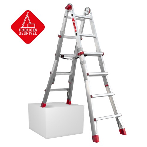 Escalera de aluminio multiusos 10+10 peldaños TELES Faraone