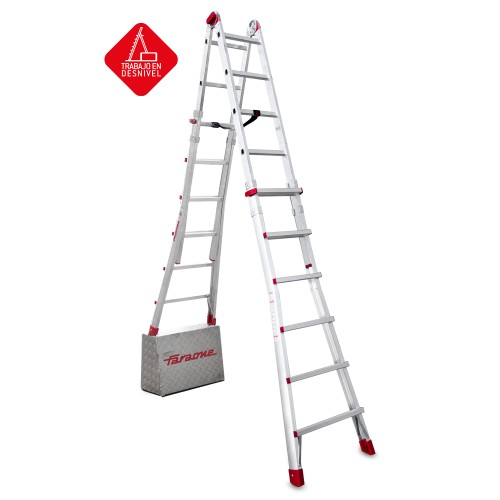 Escalera de aluminio multiusos 12+12 peldaños TELES Faraone