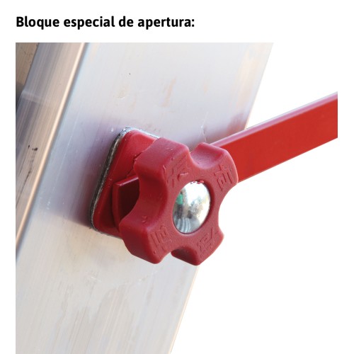 Escalera multiusos aluminio dos tramos 8 peldaños EN1400 Faraone