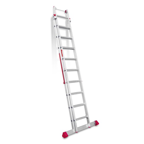 Escalera multiusos aluminio dos tramos 10 peldaños EN1400 Faraone