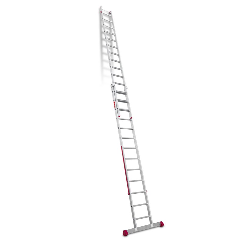 Escalera multiusos aluminio dos tramos 14 peldaños EN1400 Faraone