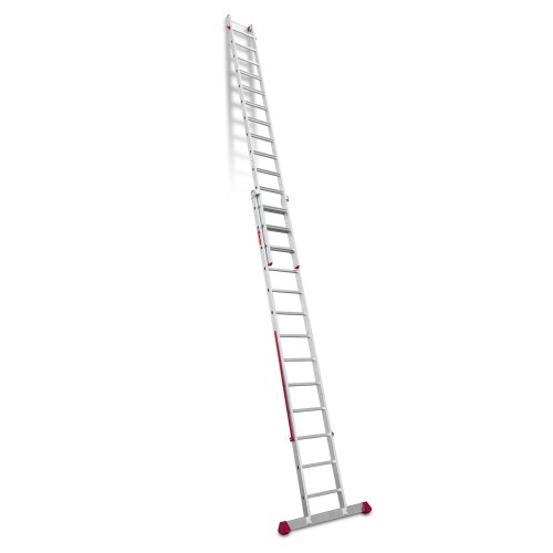 Escalera multiusos aluminio dos tramos 14 peldaños EN1400 Faraone