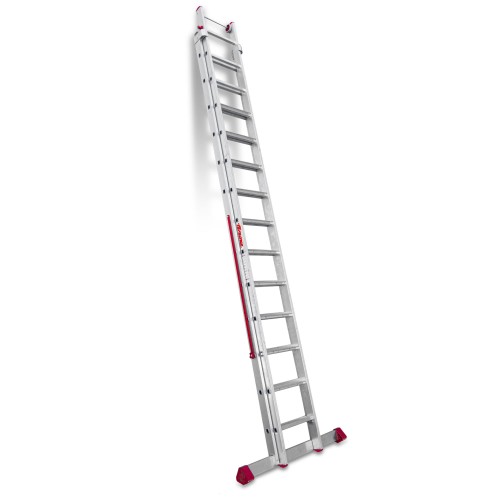 Escalera multiusos aluminio dos tramos 14 peldaños EN1400 Faraone