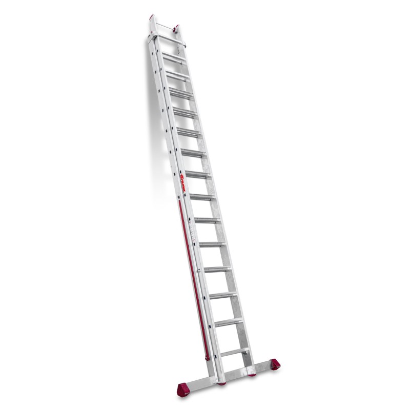 Escalera multiusos aluminio dos tramos 15 peldaños EN1400 Faraone
