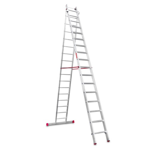 Escalera multiusos aluminio dos tramos 17 peldaños EN1400 Faraone