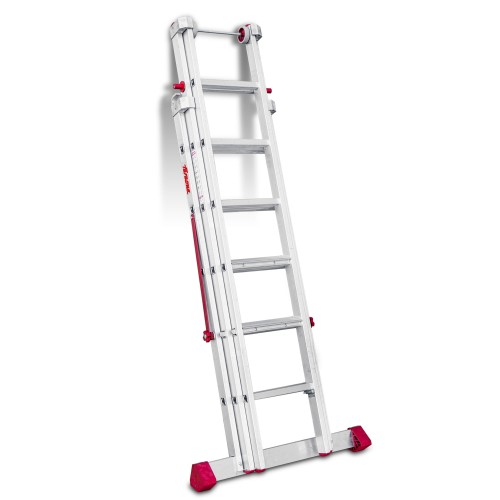 Escalera multiusos aluminio tres tramos 6 peldaños EN1500 Faraone