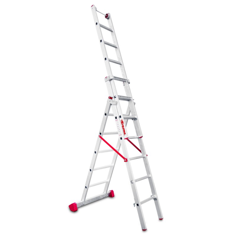 Escalera multiusos aluminio tres tramos 6 peldaños EN1500 Faraone