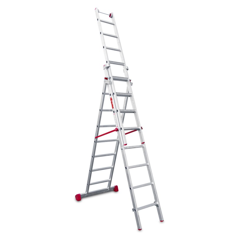Escalera multiusos aluminio tres tramos 8 peldaños EN1500 Faraone