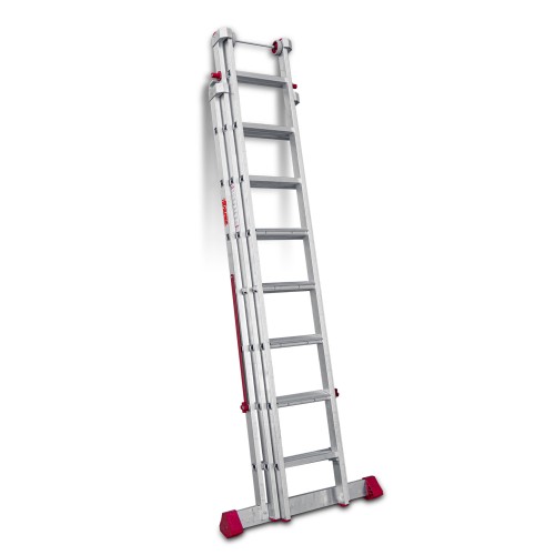 Escalera multiusos aluminio tres tramos 8 peldaños EN1500 Faraone