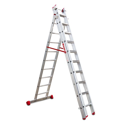 Escalera multiusos aluminio tres tramos 10 peldaños EN1500 Faraone