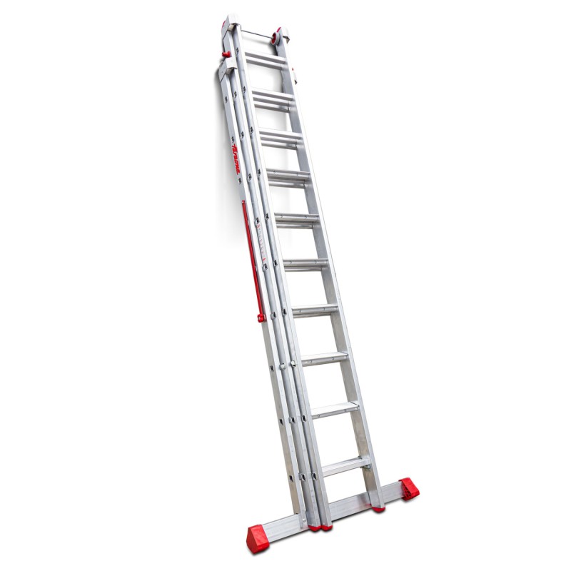 Escalera multiusos aluminio tres tramos 10 peldaños EN1500 Faraone