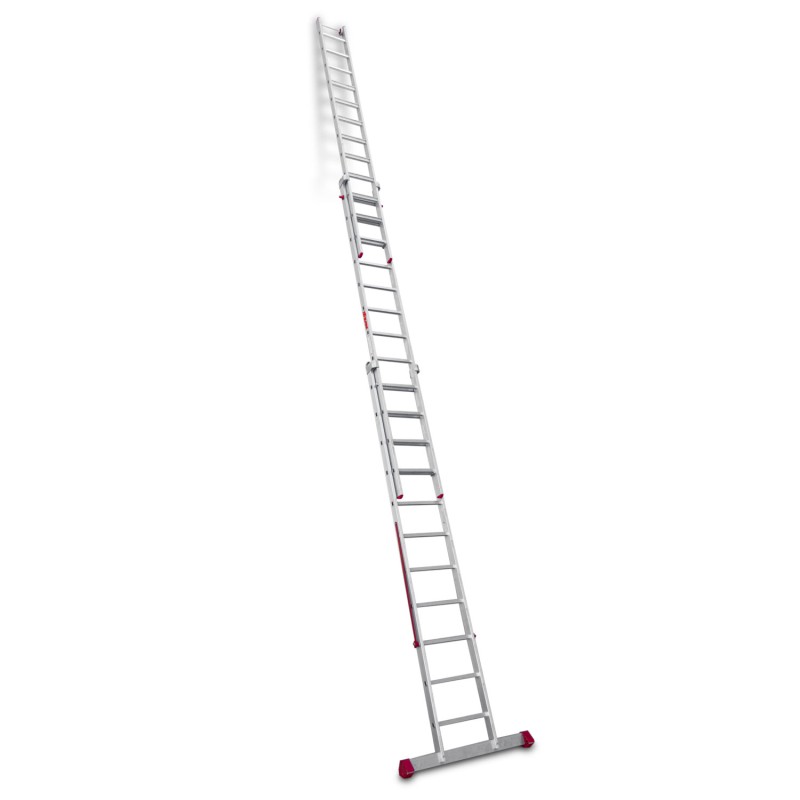 Escalera multiusos aluminio tres tramos 12 peldaños EN1500 Faraone