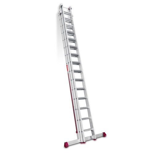 Escalera multiusos aluminio tres tramos 15 peldaños EN1500 Faraone