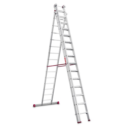 Escalera multiusos aluminio tres tramos 15 peldaños EN1500 Faraone