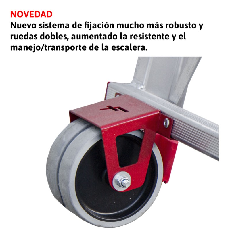 Escalera plegable regulable en altura con amplia plataforma