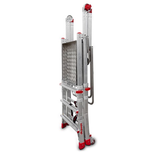 Escalera plegable regulable en altura con amplia plataforma