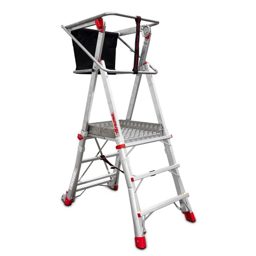 Escalera plegable regulable en altura con amplia plataforma PLS3 Faraone