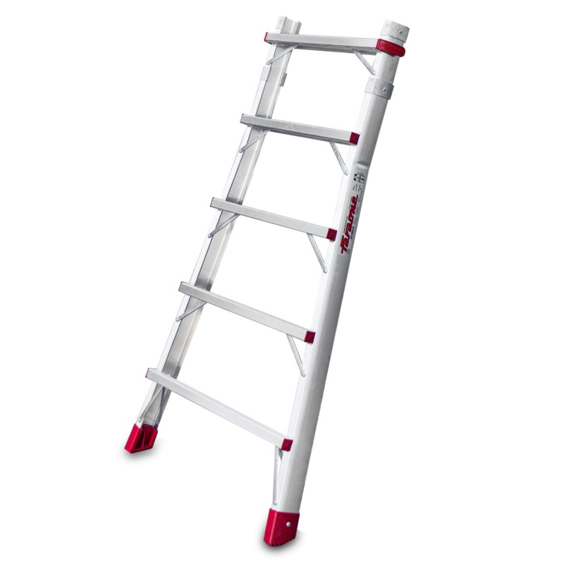 Escalera plegable regulable en altura con amplia plataforma PLS5 Faraone