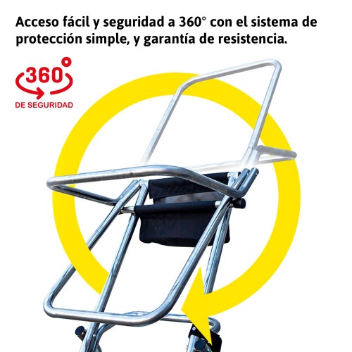 Escalera plegable móvil con amplia plataforma 3 peldaños cómodos