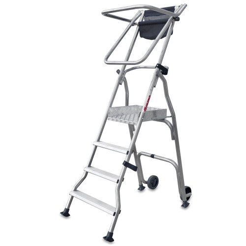 Escalera plegable móvil con amplia plataforma 4 peldaños PL4 Faraone