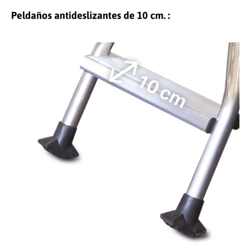 Escalera plegable móvil con amplia plataforma 5 peldaños cómodos