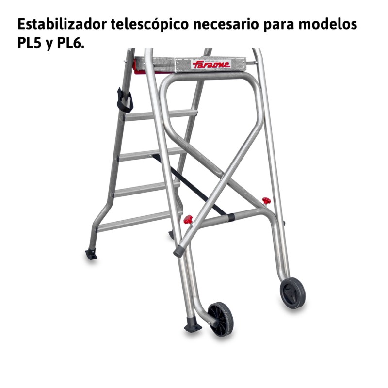 Escada móvel dobrável com plataforma larga 5 degraus confortáveis