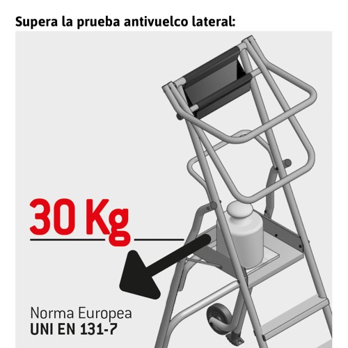 Escada móvel dobrável com plataforma larga 6 degraus confortáveis