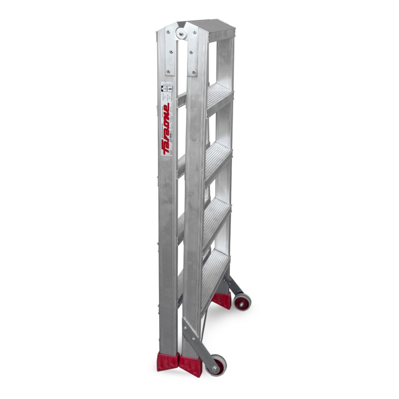 Escalera de tijera aluminio de doble subida 5+5 peldaños NDS5 Faraone