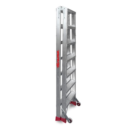Escalera de tijera aluminio de doble subida 6+6 peldaños NDS6 Faraone