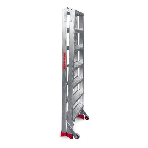 Escalera de tijera aluminio de doble subida 7+7 peldaños NDS7 Faraone