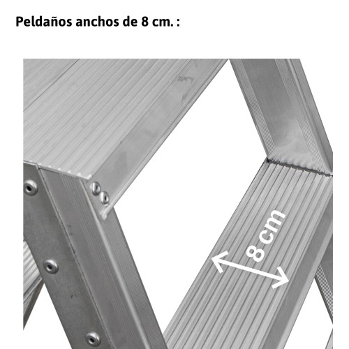 Escadote duplo em alumínio 9+9 degraus NDS9 Faraone