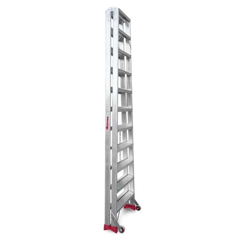 Escalera de tijera aluminio de doble subida 11+11 peldaños NDS11 Faraone