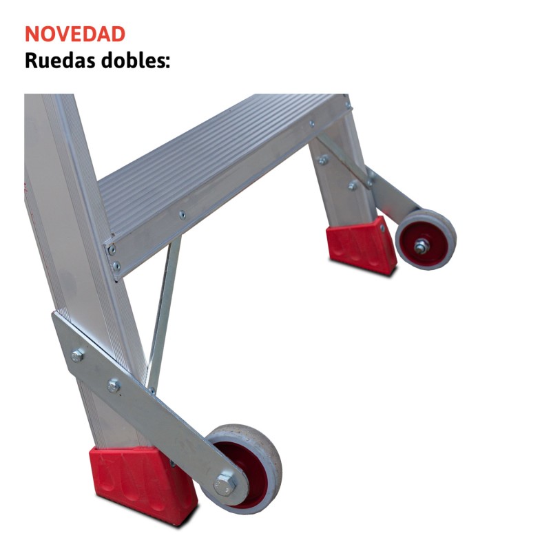 Escadote duplo em alumínio 13+13 degraus NDS11 Faraone