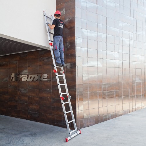 Escalera articulada multiuso en aluminio 14 peldaños