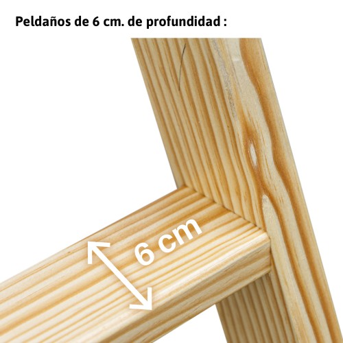Escalera doble subida de madera 5+5 peldaños